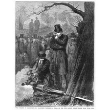 William Gladstone watching Tree Felling Machinery at Tulse Hill - Old Print 1878