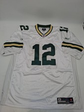 Reebok Green Bay Packers Mens Jersey NFL 12 Aaron Rodgers Onfield White Size 56