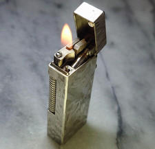 Dunhill Rollagas Coral Silver Vintage Lighter Switzerland XB3236 Full Overhauled