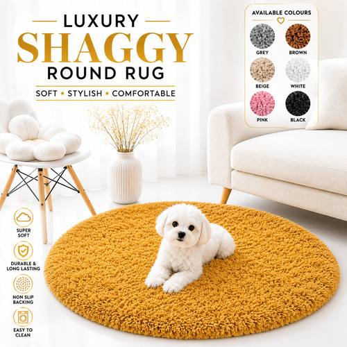 Round shaggy rugs circle - round,