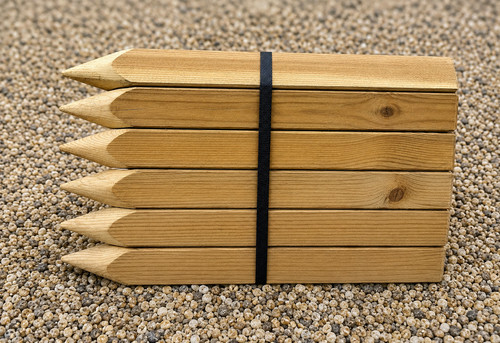 45cm wooden garden stakes - wooden,