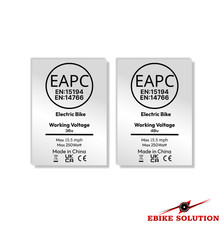 3x Hub Motor Ebike Stickers EAPC 36v 48v 250w 15.5mph Legal Decal Bicycle