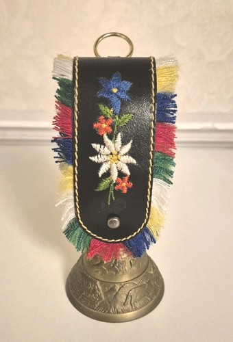 Vintage brass swiss cow bell - swiss,