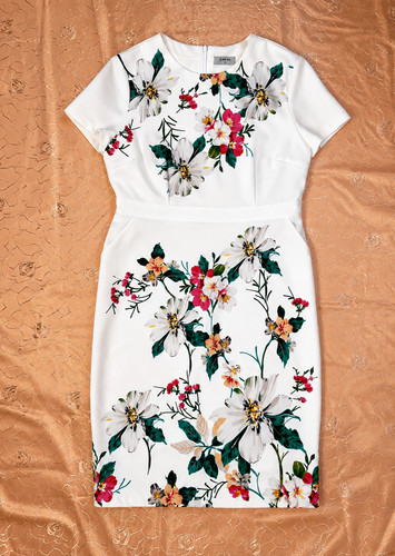 Elegant white floral dress