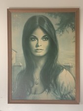 Very Rare Hard To Find J H Lynch Print On Board Entitled MARIA Vintage 1960s MCM