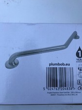Angled Bathroom Grab Towel Bar Polished Stainless Steel 250 x 590mm Plumbob