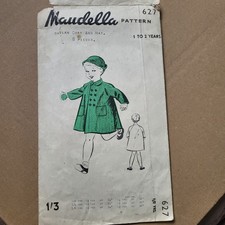 Vintage Maudella childs Raglan Coat and Hat Pattern 627 | 1-2 Years | Very old