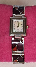 Pre-owned Ladies Wrist Watch, Metal, 'Coloured Glass Style Strap', by Le Chat