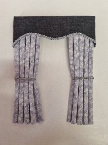 Dolls house miniature curtains - dolls,