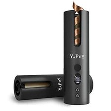 YAPOY Cordless Auto Hair Curler, 5 Temps, LCD, Rechargeable, Grey RRP £35