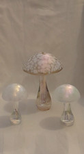 Heron Glass White Mushroom Set