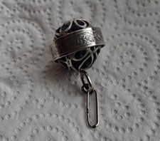 Solid silver pincushion orb - silver,