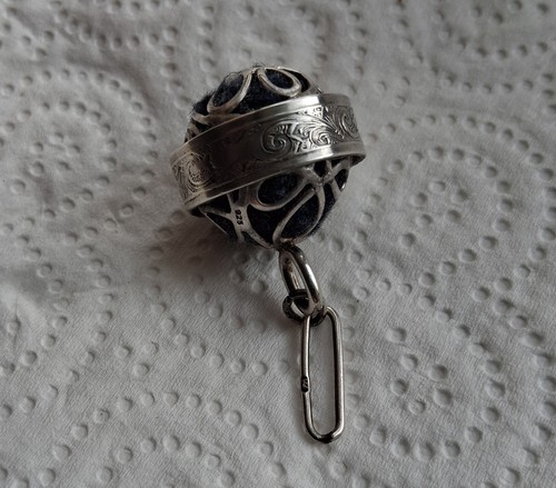 Solid silver pincushion orb - solid,