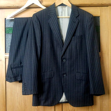 Ede + Ravencroft single breast 40 /34 pin stripe jacket  trouser suit Dark grey