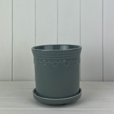 Ceramic grey plant pot with - ceramic,
