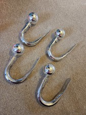 Curtain Tie Back Hooks Chrome Plated 4 Pieces/ 2 Pairs.
