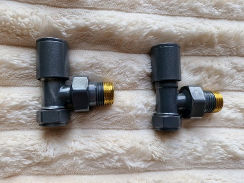 Pair angled radiator valves - pair,