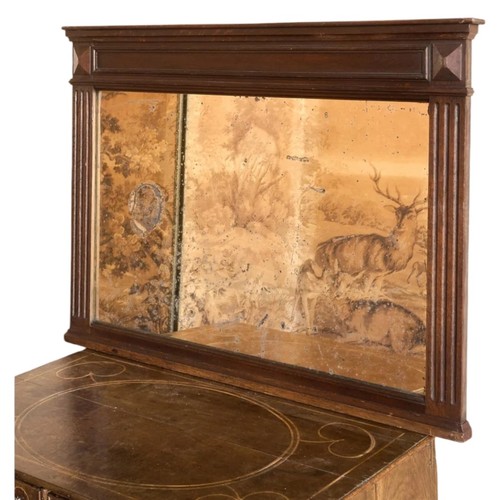 French oak mantle mirror with - oak,