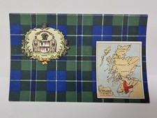 Vintage Postcard Scotland Douglas Clan Tartan & Map W & A K Johnston c1930s