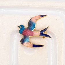 Tiny Vintage Enamel Bird