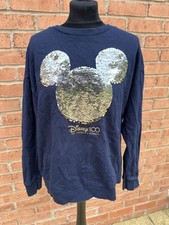 LADIES DISNEY MICKEY MOUSE EMBLEM NAVY JUMPER SIZE Large