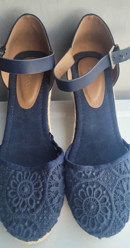 Monsoon dark navy lace wedge - monsoon,