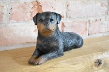 Vintage Sandicast Rottweiler Ornament Hand Painted Dog Shelf Display Figure (K