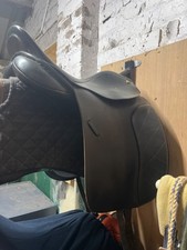 17” Inch Black Leather Anky Dressage Saddle Changeable Gullet