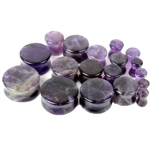 3mm 28mm stone ear plug - ear, purple
