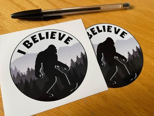 Bigfoot believe stickers - believe,