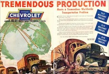 1943 WW II Ad CHEVROLET TRUCKS