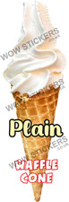 Ice cream van sticker Plain Waffle Cone ice cream Whippy stickers decal