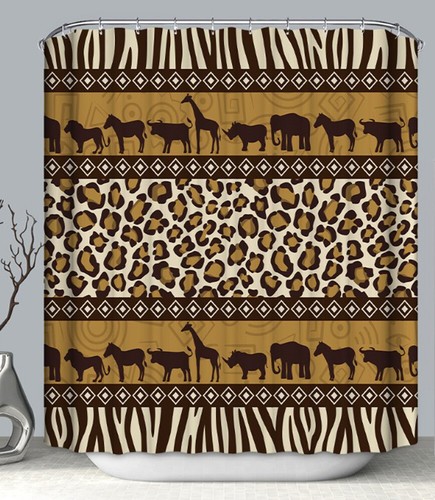 African safari fabric shower - african,