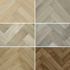 Herringbone Vinyl Flooring Vintage Wood Parquet Effect  Lino Kitchen Bathroom