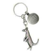 Personalised English Made Pewter Meerkat Keyring Presented in a Pouch