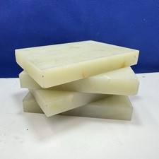 3 x White Marble Plinth Slab square 112mm X 112mm Handcrafted