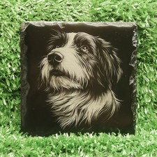 Slate Coaster/ Bearded Collie