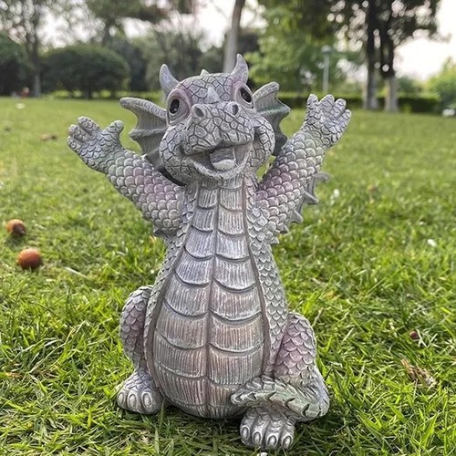 Led dragon meditation statue - led,