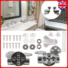 Replacement Soft Close Hinge Set for Bathroom Oak Wood WC Seats Chrome Hinges