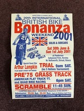 Moto cross scramble grass track racing poster British Bike Bonanza 2001