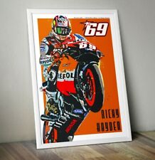Nicky Hayden Tribute Poster Print. MotoGP Motorsport A4 A3 A2 Wall Art