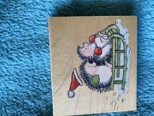 PENNY BLACK WOODEN BACKED RUBBER STAMP  -    Snow Fun