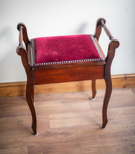 Antique piano stool with - piano,