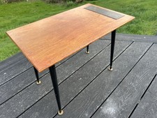 Mid Century 1960’s Small Vintage  Bridge Coffee Table Dansette Legs L21.5 W24”