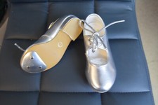 Silver PU low heel tap shoes -