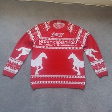 Budweiser Official Mens Crew Neck Christmas Jumper/Top Wool Blend Large/L Red