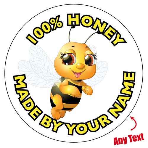 Personalised honey bee - honey, jar