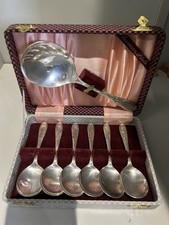  Boxed Set Of 7 Yeoman Plate Silver Plated Spoons