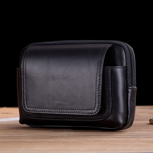Men leather waist bag phone - men's,