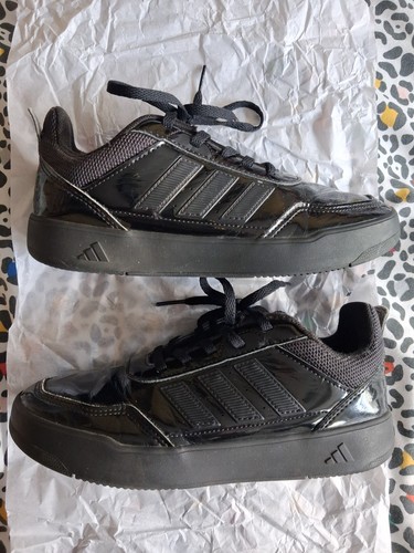 Girls black patent adidas - patent,
